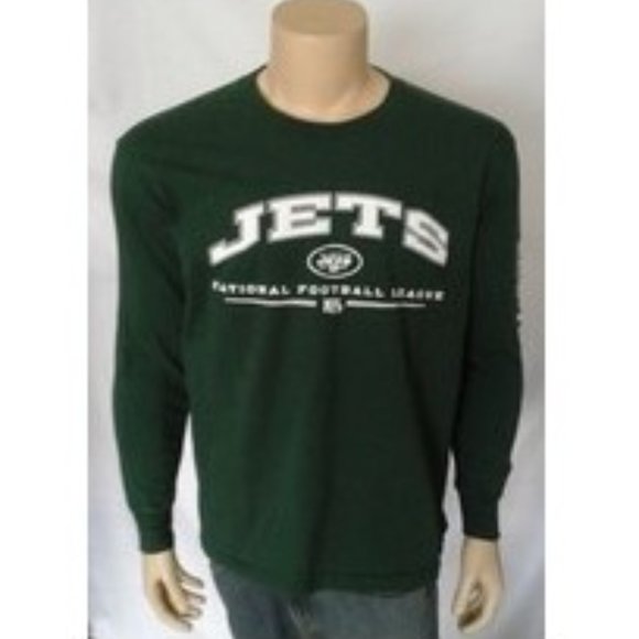 New York Jets NFL Team Apparel Long Sleeve T Shirt Green Adult Medium - Picture 1 of 3